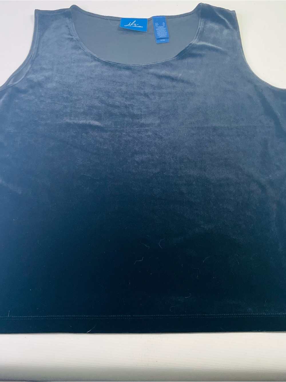 Velvet Scoop Neck Tank Top - Black Size XL Woman’s